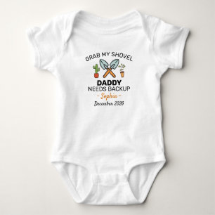 Body Para Bebê Pegue Minha Pá, Papai Precisa de Ajuda - Jardinage