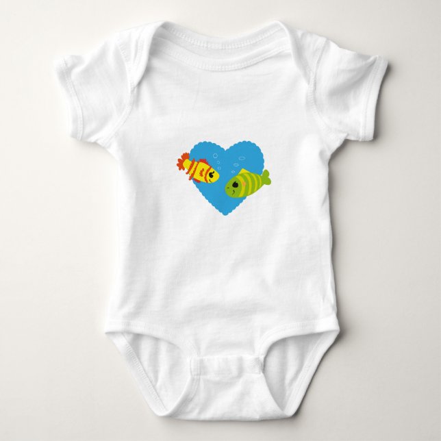 Body Para Bebê Peixe apaixonado (Frente)