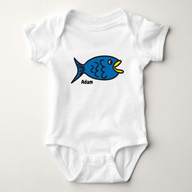 Body Para Bebê Peixe azul (Frente)