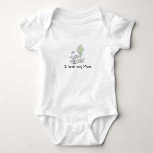 Body Para Bebê Peixe-Bebê Bonito Eu Amo Minha Mimi