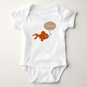 Body Para Bebê Peixe-dourado neutro personalizado
