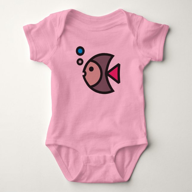 Body Para Bebê Peixes (Frente)