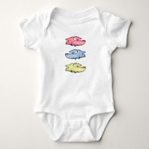 Body Para Bebê Peixes felizes nadando coloridos
