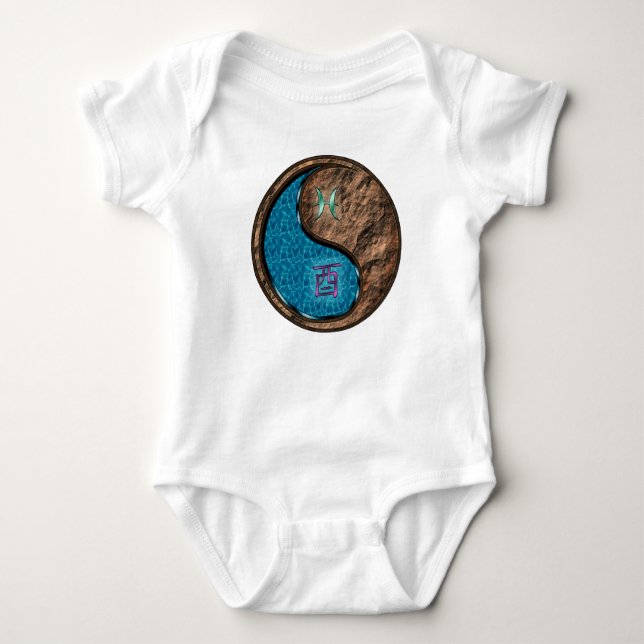 Body Para Bebê Peixes & Galo de Terra (Frente)
