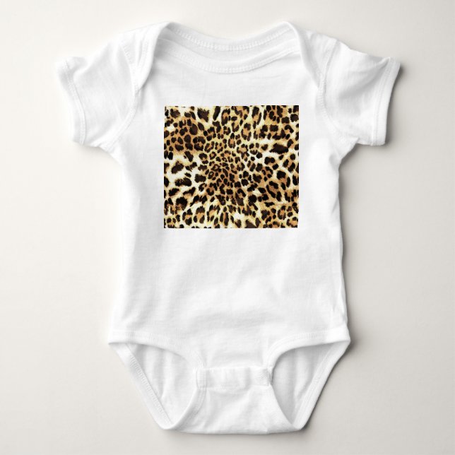 Body Para Bebê Pele-leopardo, design de padrão uniforme. (Frente)