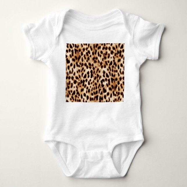 Body Para Bebê Pele Leopardo, Padrão Autêntico De Vida Selvagem. (Frente)