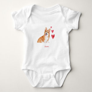 Body Para Bebê Pembroke Welsh Corgi - Cão Personalizado