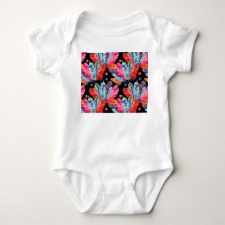 Body Para Bebê Penas coloridas, boho, sem costura, vibrante.