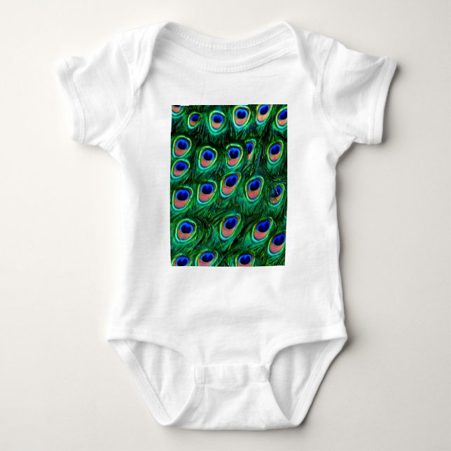 Body Para Bebê Penas de peacock_ (Frente)