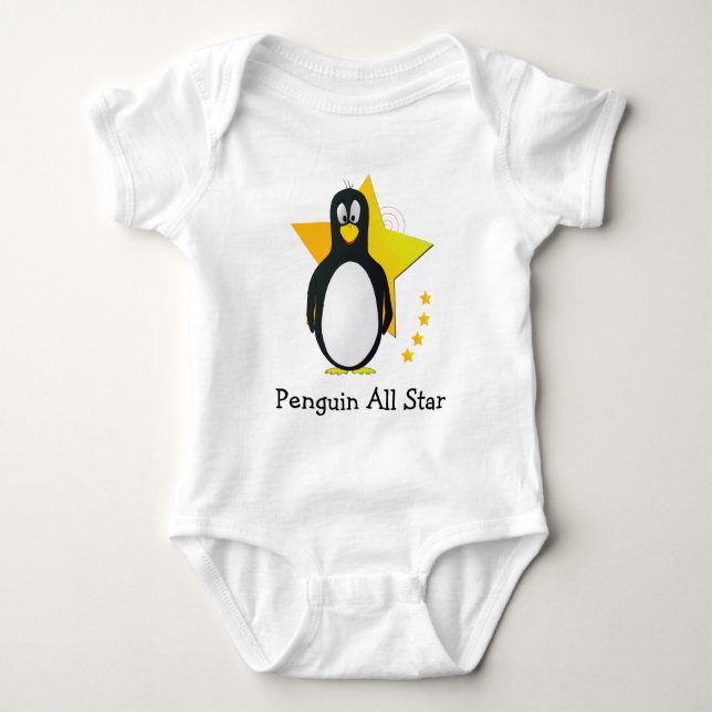 Body Para Bebê Penguin All Star Baby Tee (Frente)