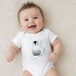 Body Para Bebê Penguin Art Nouveau Snowflakes