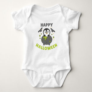 Body Para Bebê Penguin Happy Halloween Cauldron Bat