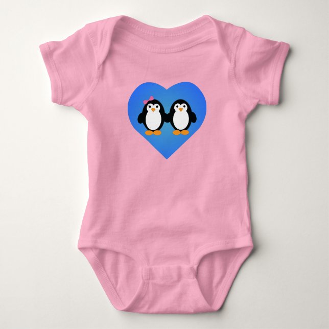 Body Para Bebê Penguin Love (Frente)