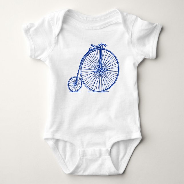Body Para Bebê Penny Farthing - Marinho (Frente)