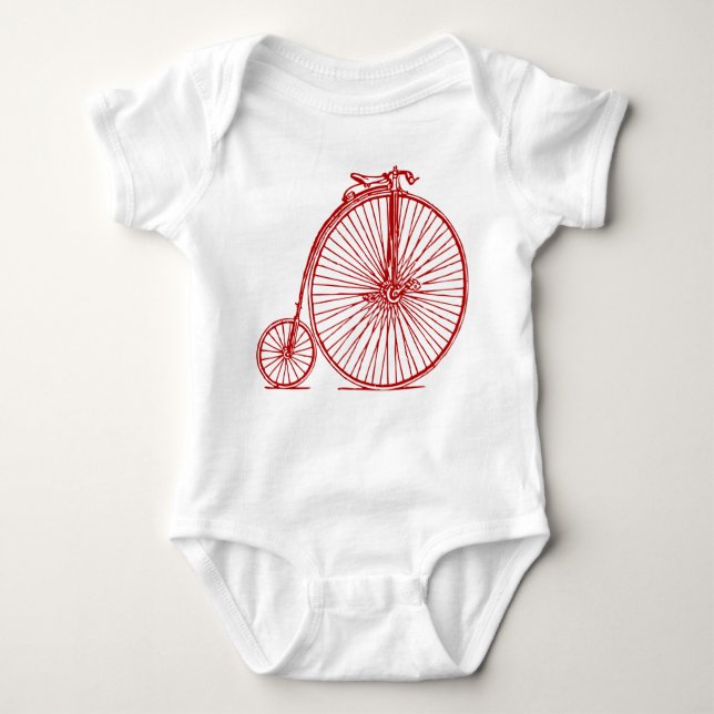 Body Para Bebê Penny Farthing - Ruby Red (Frente)