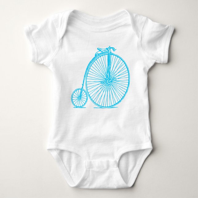 Body Para Bebê Penny Farthing - Sky Blue (Frente)