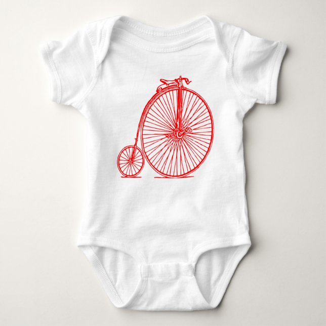 Body Para Bebê Penny Farthing - Vermelho (Frente)
