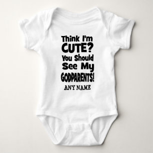 Body Para Bebê Pense que eu sou bonito? Godparents