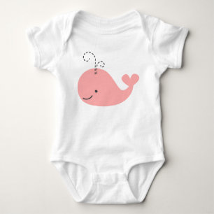 Body Para Bebê Pequena Baleia a Rosa