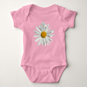 Body Para Bebê Pequena Flor de Margarida Branca - Moda da Moda