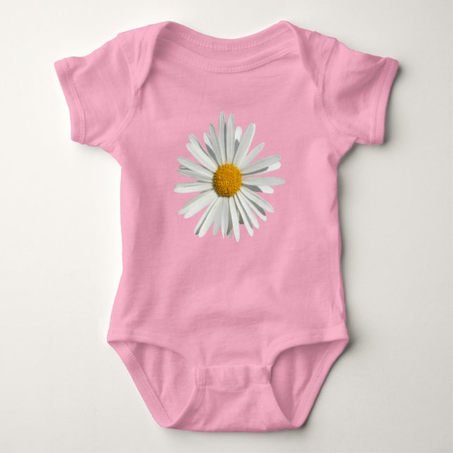 Body Para Bebê Pequena Flor de Margarida Branca - Moda da Moda (Frente)