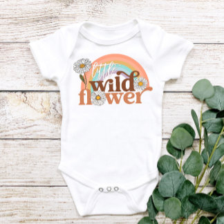 Body Para Bebê Pequena Flor Selvagem Refletor Groovy Boho Baby