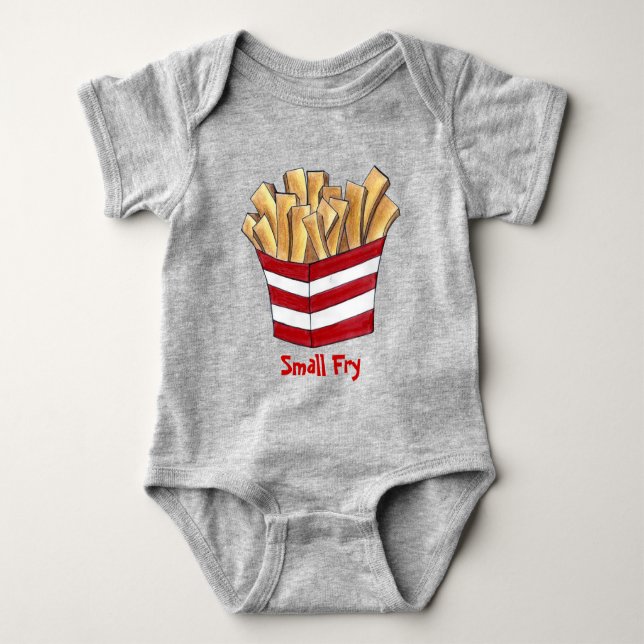 Body Para Bebê Pequena Fry Fast Junk Comida Fries Foodie Francês (Frente)