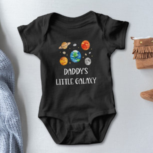 Body Para Bebê Pequena Galáxia do Papai Citação Divertida Aquarel