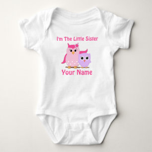 Body Para Bebê Pequena Irmã Coruja Personalizada