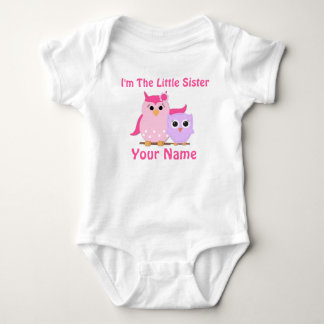 Body Para Bebê Pequena Irmã Coruja Personalizada