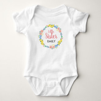 Body Para Bebê Pequena Irmã Floral Wreath Baby Bodycase