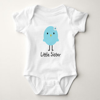Body Para Bebê Pequena Irmã Primavera de Pássaro Azul