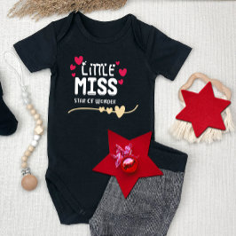 Body Para Bebê Pequena Miss Estrela de Natal Maravilha