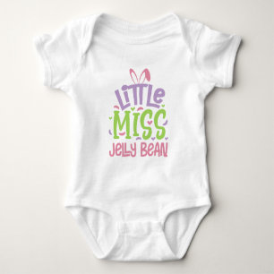 Body Para Bebê Pequena Miss Jelly Bean/Páscoa