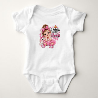 Body Para Bebê Pequena Princesa do Papai Coroa de Coelhinha Menin