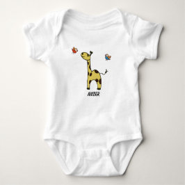 Body Para Bebê Pequena roupa de bebê Girafa e pássaros