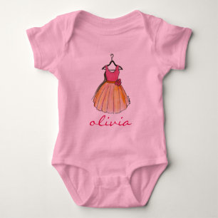 Body Para Bebê Pequena Senhora Personalizada Rosa Bonito Vestido