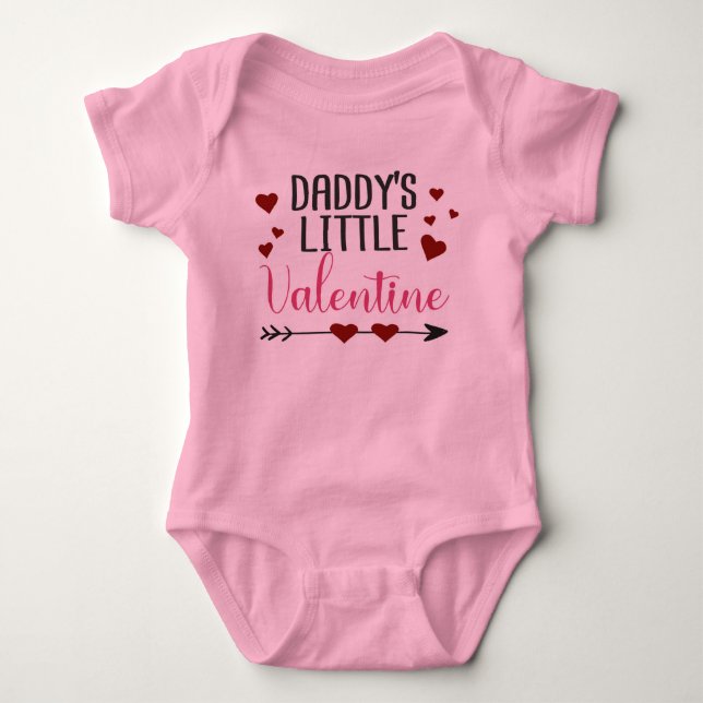 Body Para Bebê "Pequena Valentine do papai" (Frente)