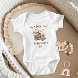 Body Para Bebê Pequena Vaqueira Country Amorosa de Jesus