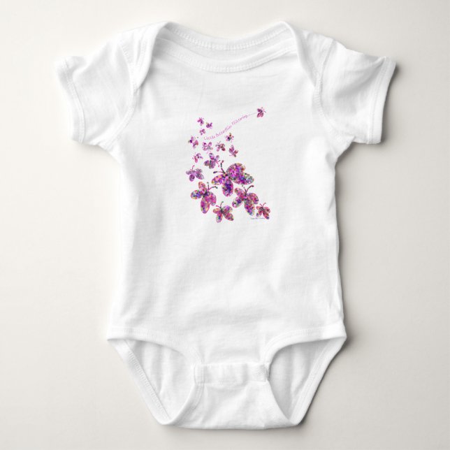 Body Para Bebê Pequenas Borboletas Esvoaçando (Frente)