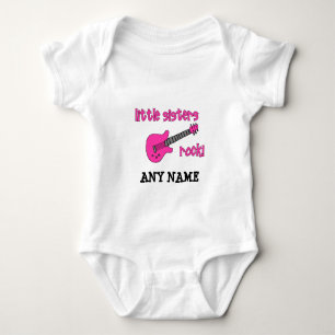 Body Para Bebê Pequenas Irmãs Rock! Com Violão Rosa