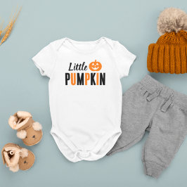 Body Para Bebê Pequeno Abóbora Laranja e Negro Moderno Halloween