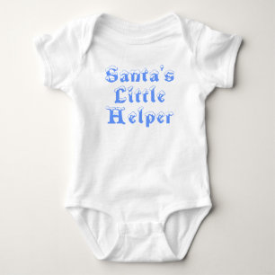 Body Para Bebê Pequeno ajudante do Papai Noel - azul gelo