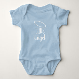 Body Para Bebê Pequeno anjo preto e branco nome personalizado eng