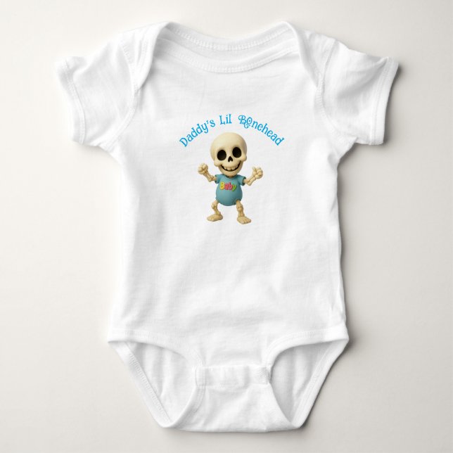 Body Para Bebê Pequeno Bonehead de Uma Peça do Papai  (Frente)