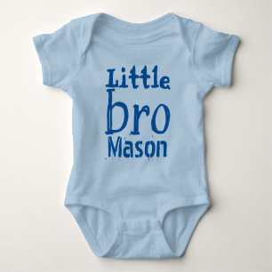 Body Para Bebê Pequeno BRO Azul Personalizado
