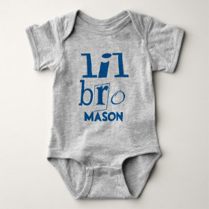 Body Para Bebê Pequeno BRO Azul Personalizado