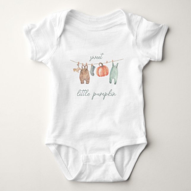 Body Para Bebê Pequeno Chá de fraldas de Pumpkin Fall Clothes Boy (Frente)
