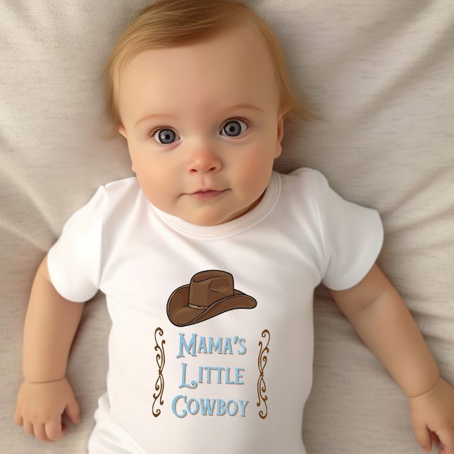 Body Para Bebê Pequeno Cowboy da mamãe (Criador carregado)