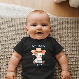 Body Para Bebê Pequeno Cowboy Recém-Nascido Personalizado